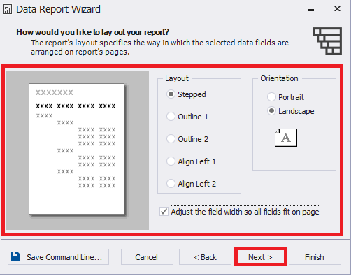 Configuring the report page